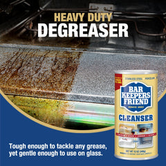 Bar Keepers Friend powder cleanser stainless steel clean reveals polished look