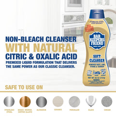 Bar Keepers Friend Soft Cleanser removes rust on stainless sinks and cookware