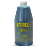 BARBICIDE half-gallon bottle demonstrates salon-grade disinfection for tools and surfaces.
