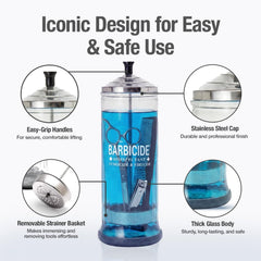 BARBICIDE immersion soak for 10 minutes to disinfect non-porous tools.