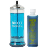 BARBICIDE starter set with jar and concentrate for professional tool sanitation.