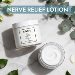 Bare Basics Revive Nerve Relief Cream close-up with menthol for cooling relief.