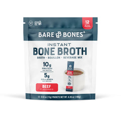 Bare Bones Beef Broth 12ct bottle for convenient, flavorful soups and recipes