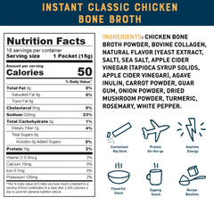 Bare Bones instant bone broth packet close-up highlighting real ingredients for homestyle taste.