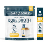 Bare Bones lemon ginger bone broth stick pack for on the go