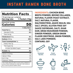 Bare Bones ramen stick preparing in hot water for a quick savory meal.