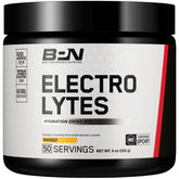 BARE PERFORMANCE NUTRITION BPN Mango Electrolytes tub close-up, highlighting mango flavor and hydration benefits