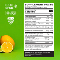 BARE G1M Sport+ ingredients panel highlighting electrolytes and nootropic blend