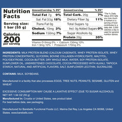 Barebells Chocolate Dough Bar unwrapped shows rich center for a satisfying snack.
