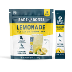 Bare Bones Lemonade Elevated Drink Mix stick-pack pour for quick flavorful hydration on the go