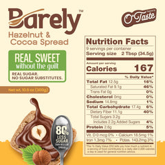 Barely Hazelnut & Cocoa Spread on toast, creamy breakfast topping