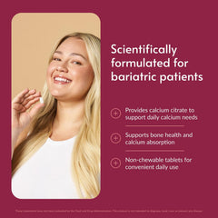 Close-up of Bariatric Advantage calcium citrate 600 mg tablets.