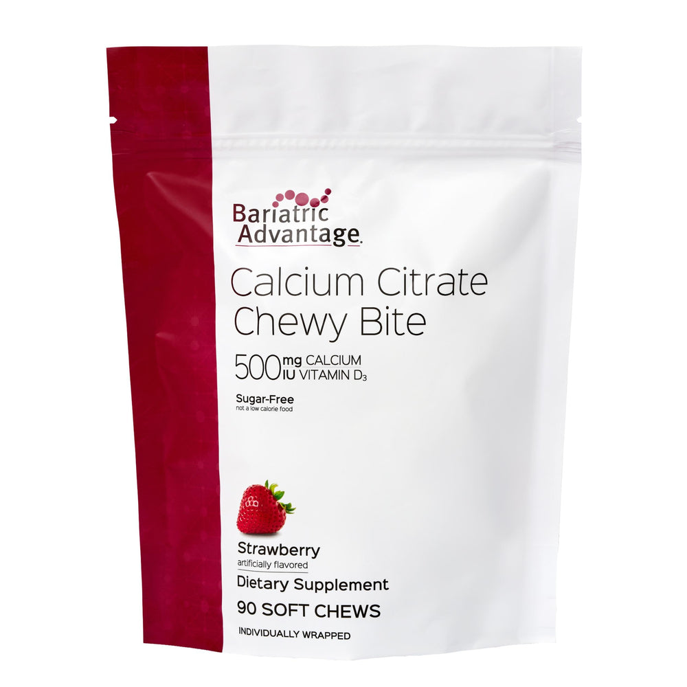 Bariatric Advantage Calcium Citrate Chewy Bites strawberry flavor for easy daily calcium