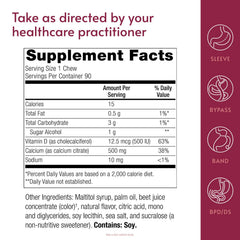 Back view of Bariatric Advantage packaging detailing ingredients and benefits