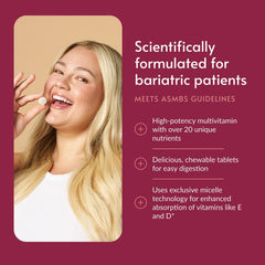 Bariatric Advantage bottle side showing strawberry flavor for daily energy and nourishment.