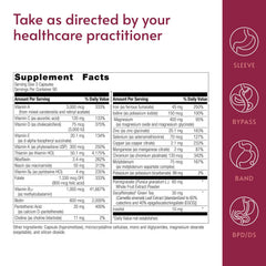 Bariatric Advantage Ultra Multi with Iron bottle label emphasizing nutrient range.