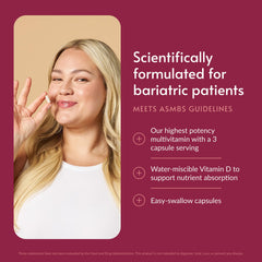 Bariatric Advantage Ultra Multi with Iron bottle and label highlighting full nutrient profile