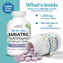 Bariatric Choice all-in-one chewable wafers ideal for easy daily supplementation.