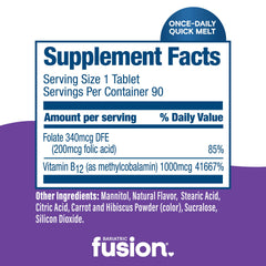 Bariatric Fusion B12 melts packaging with sugar-free label.