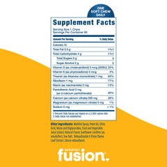 Bariatric Fusion lemon calcium chews ingredient panel highlights citrate calcium