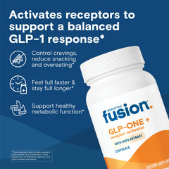 Bariatric Fusion GLP-1 Plus capsule close-up; easy swallow design after meals.