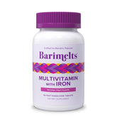 BariMelts bariatric multivitamin iron tablets in a bottle for post-surgery support