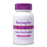 BariMelts multivitamin tablets in bottle front, daily post-surgery nutrition support.