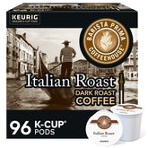 Barista Prima Italian Roast pods front view, showing convenient Keurig compatibility for quick mornings.