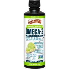 Barlean's Omega 3 Key Lime Pie bottle with creamy texture for easy daily use