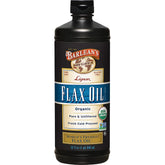Barlean's Organic Lignan Omega-3 flaxseed oil bottle on the kitchen counter for easy daily use.