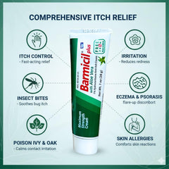 Barmicil Plus aloe vera cream on skin for hydration.