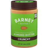 Barney Butter Crunchy almond butter in a 16 oz jar for toast and snacks.