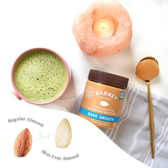 Barney Butter no-stir jar showcasing convenient, no-stir almond butter for quick meals.