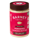 Barney Butter powdered almond butter jar front, single-ingredient protein boost option.