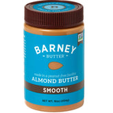 Barney Butter Smooth Almond Butter in a jar with no-stir ease for quick spreading.