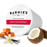 Barnie's Santa's White Christmas K-Cups in festive packaging for quick Keurig mornings.