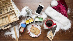 Barnie's Santa's White Christmas K-Cups with a steaming cup ready to enjoy.