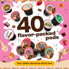 Barrie House display of flavor-packed K-Cups for diverse coffee moments.