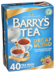 Barry's Tea Decaf packaging with dimensions, easy pantry organization
