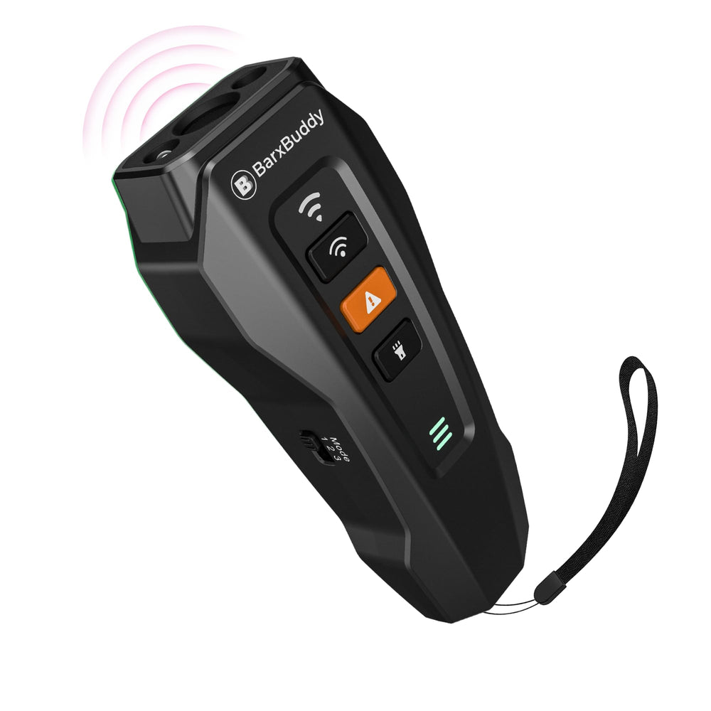BarxBuddy 2nd Gen front view deters barking with humane ultrasonic cue