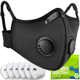BASE CAMP M Plus dust mask front view in silver and black for standout protection