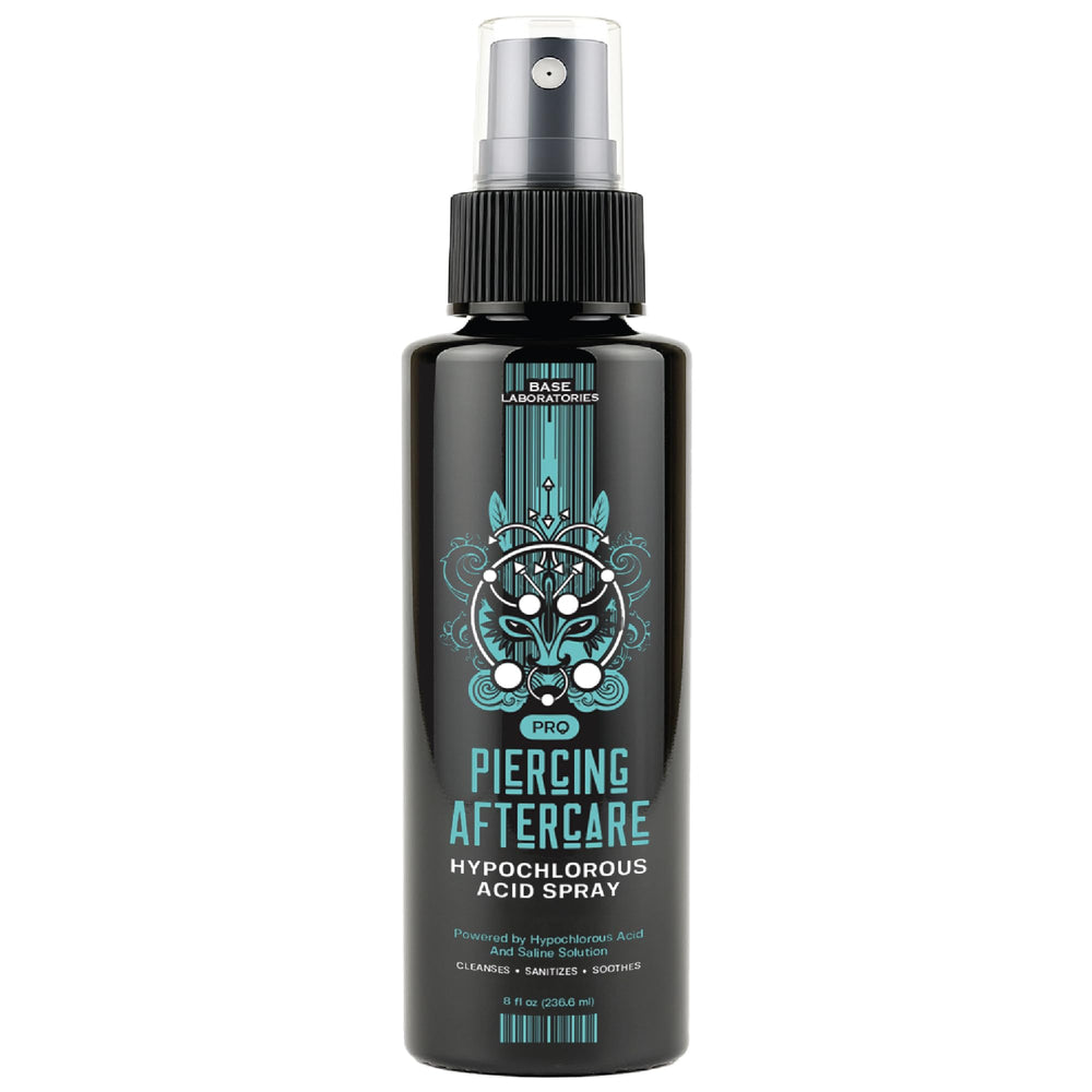 BASE LABORATORIES piercing aftercare spray bottle promotes clean healing for piercings