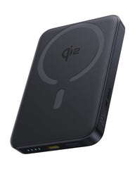 Baseus MagSafe portable charger attached to an iPhone for easy wireless charging on the go.