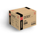 Basic Synmax black vinyl gloves front view for precise examination tasks.