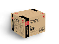 Close-up of Basic Synmax vinyl glove material, smooth and powder-free surface.