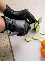 Basic Synmax gloves worn on hand demonstrating flexible, comfortable fit.