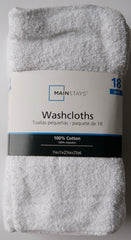 Basic White Cotton Washcloths pack, ultra-absorbent material for daily chores.