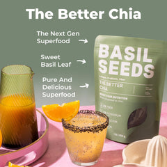Basilia Basil Seeds in a smoothie for extra fiber