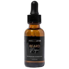 Bask & Lather beard growth oil bottle for daily nourishment