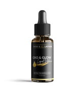 Bask & Lather Gro & Glow liquid vitamin bottle for daily beauty support